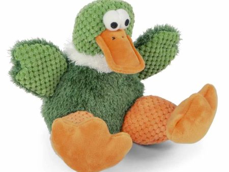 goDog Checkers Sitting Duck w Chew Guard Plush Dog Toy Large Supply