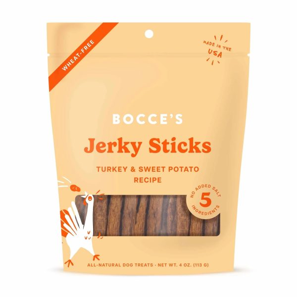 Bocce s Bakery Turkey Grazers Jerky Sticks Dog Treats 4oz Fashion