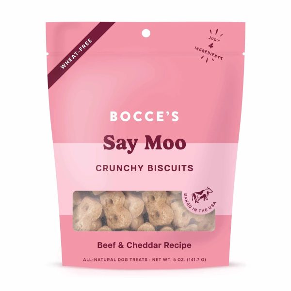 Bocce s Bakery Say MOOOO Biscuit Bags Dog Treats 5oz For Discount