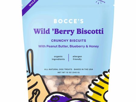 Bocce s Bakery Wild  Berry Biscotti Small Batch Biscuits Dog Treats 12oz on Sale