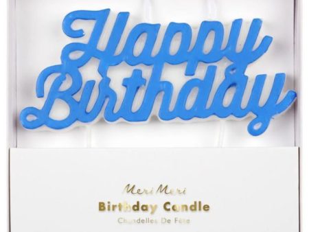 Blue Happy Birthday Candle on Sale