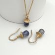 Marigold Twig Drop Earrigns with Iolite Drops Online Sale