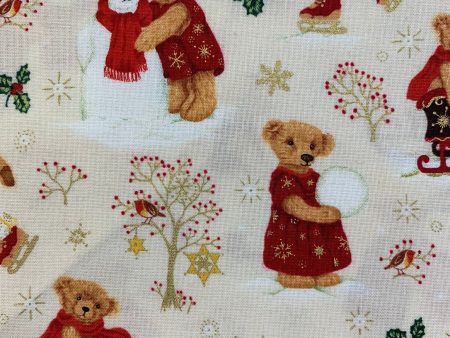 Christmas Teddies 14119-03, 7.35 metre cut Online Hot Sale