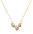 Molten Gold Necklace - Trio of Golden Orbs Set with Diamonds Online now