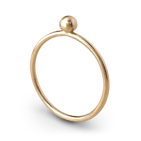 Molten Gold Stacking Ring with Gold Orb Discount