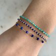 Dainty Stretch Bracelet with lapis lazuli and metallic glass beads Fashion