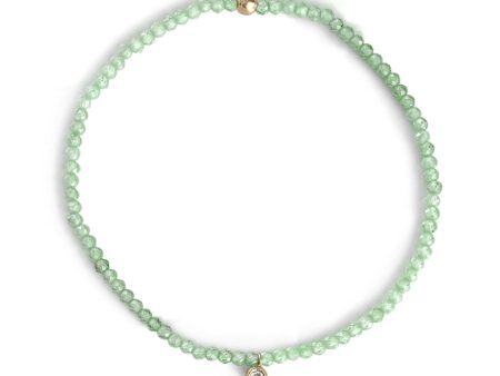 Gemstone Beaded Bracelet with Gold and Diamond Charm Online