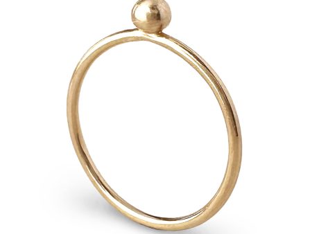 Molten Gold Stacking Ring with Gold Orb Discount