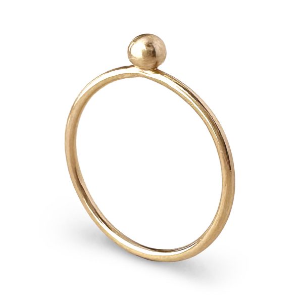 Molten Gold Stacking Ring with Gold Orb Discount