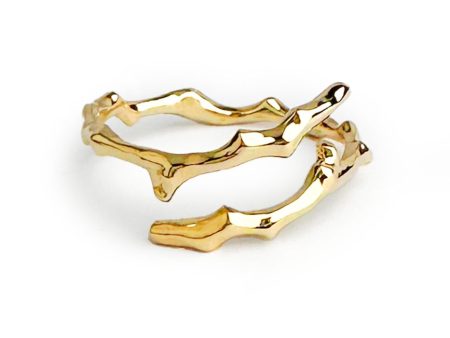 Twig Band Open Overlap Ring in Solid Gold Online Hot Sale