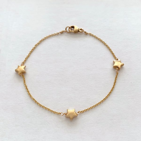 Little Heart or Little Star Bracelet in Solid Gold For Discount