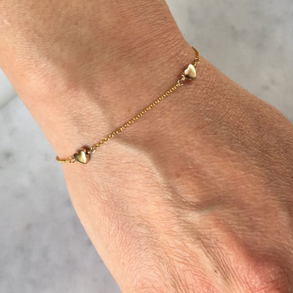 Little Heart or Little Star Bracelet with Solid Gold Elements For Sale