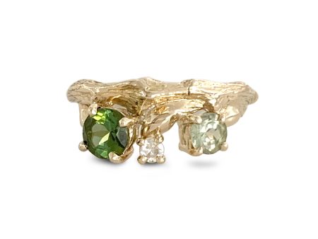 Willow Twig Statement Ring with Tourmalines and a Diamond Fashion