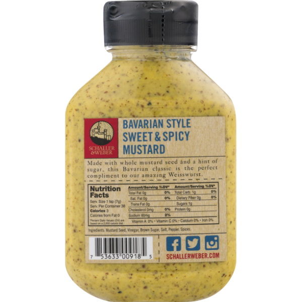 Bavarian Sweet & Spicy Mustard, 9.5oz Hot on Sale