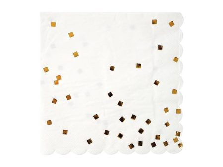 Gold Square Confetti Large Napkins Online now