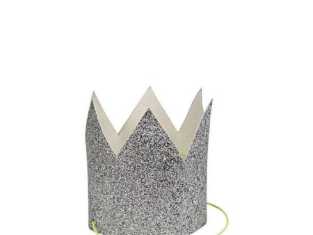 Mini Silver Glittered Crowns Discount