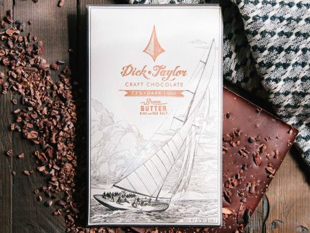 Brown Butter w  Nibs & Sea Salt 73% Dark Chocolate Bar on Sale