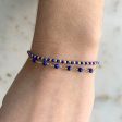 Dainty Stretch Bracelet with lapis lazuli and metallic glass beads Fashion