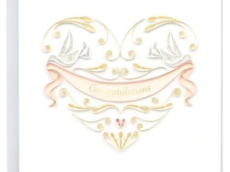 WEDDING DOVES HEART CARD Online Sale