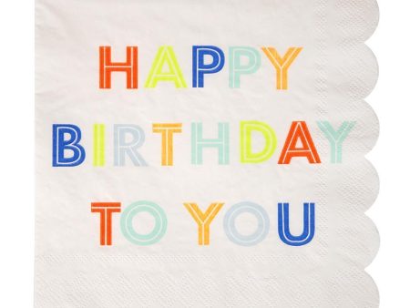 Neon Birthday Napkins (Large) Online