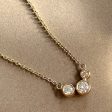 Molten Gold Necklace - Trio of Golden Orbs Set with Diamonds Online now