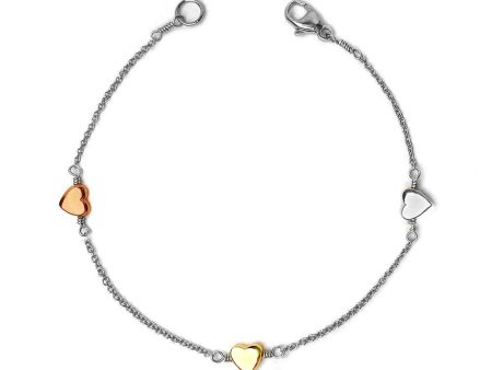 Little Heart or Little Star Bracelet with Solid Gold Elements For Sale