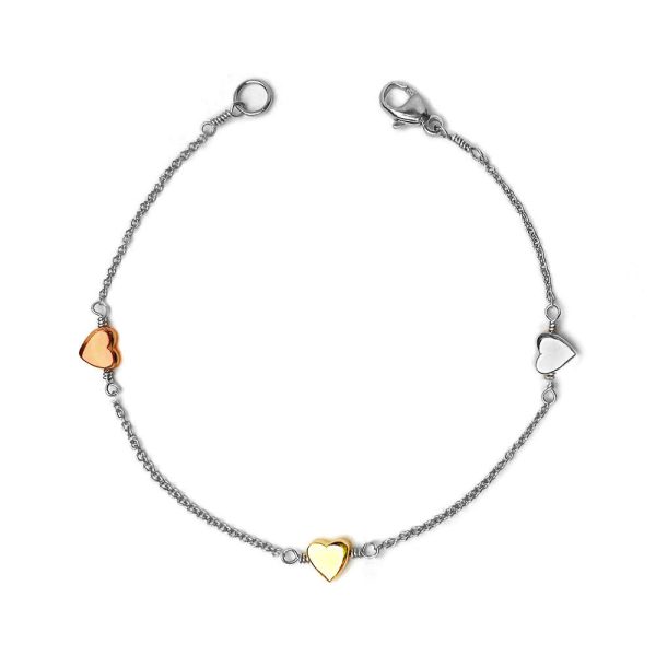 Little Heart or Little Star Bracelet with Solid Gold Elements For Sale