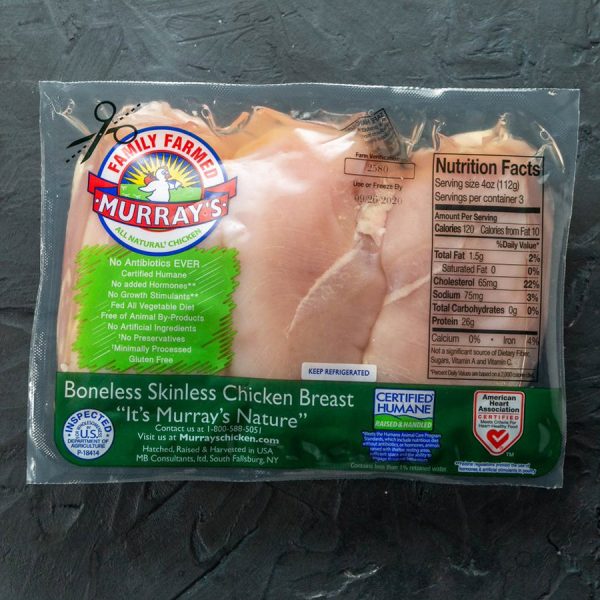 Murray s Boneless Skinless Chicken Breast, 3x 6oz Breasts Hot on Sale