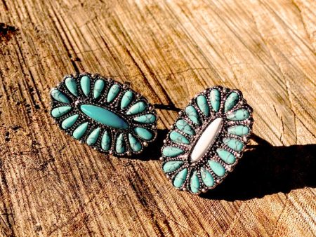 ADJUSTABLE TURQUOISE RING For Cheap