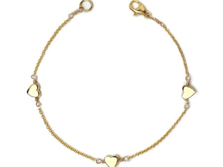 Little Heart or Little Star Bracelet in Solid Gold For Discount