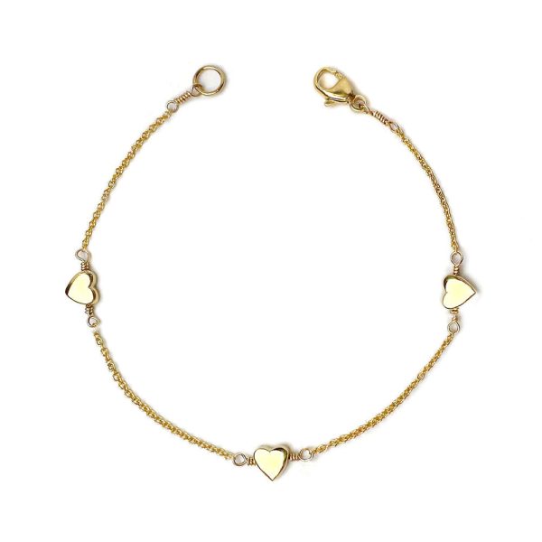 Little Heart or Little Star Bracelet in Solid Gold For Discount