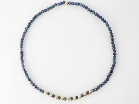 Sapphire Bracelet with 10 Solid Gold Nugget Beads and blue sapphire Discount