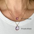 Rose Cut Slider Necklace with Amethyst in Yellow Gold on Sale