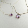 Rose Cut Slider Necklace with Amethyst in Yellow Gold on Sale