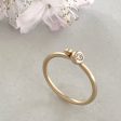 Molten Gold Stacking Ring with Two Solid Gold Beads with Diamonds For Cheap