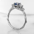 Cherry Twig Engagement and Wedding Ring Set in Platinum with Montana Sapphire and Canadamark Diamonds Discount