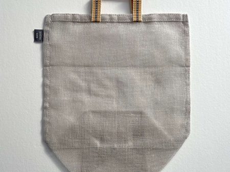 100% cotton gauze net eco produce bags with handle - medium: Grey Online now