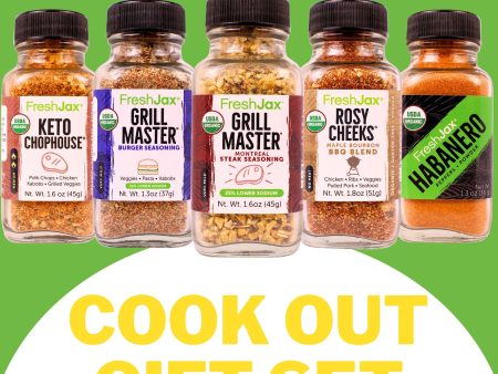 Cook Out Seasonings Organic 5-pack Sampler Featuring NEW GRILL MASTER STEAK Online Sale