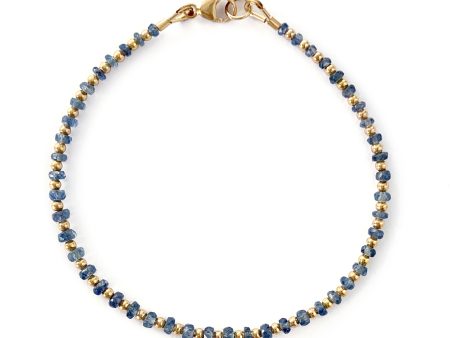 Blue Sapphire Beaded Bracelet For Cheap